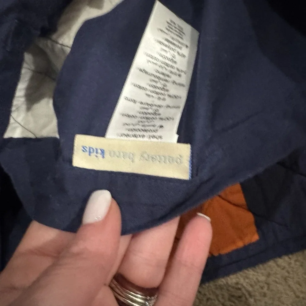 Pottery Barn Kids Orange Blue Gray Block Stripe Quilt Comforter Sham Twin XL Ful